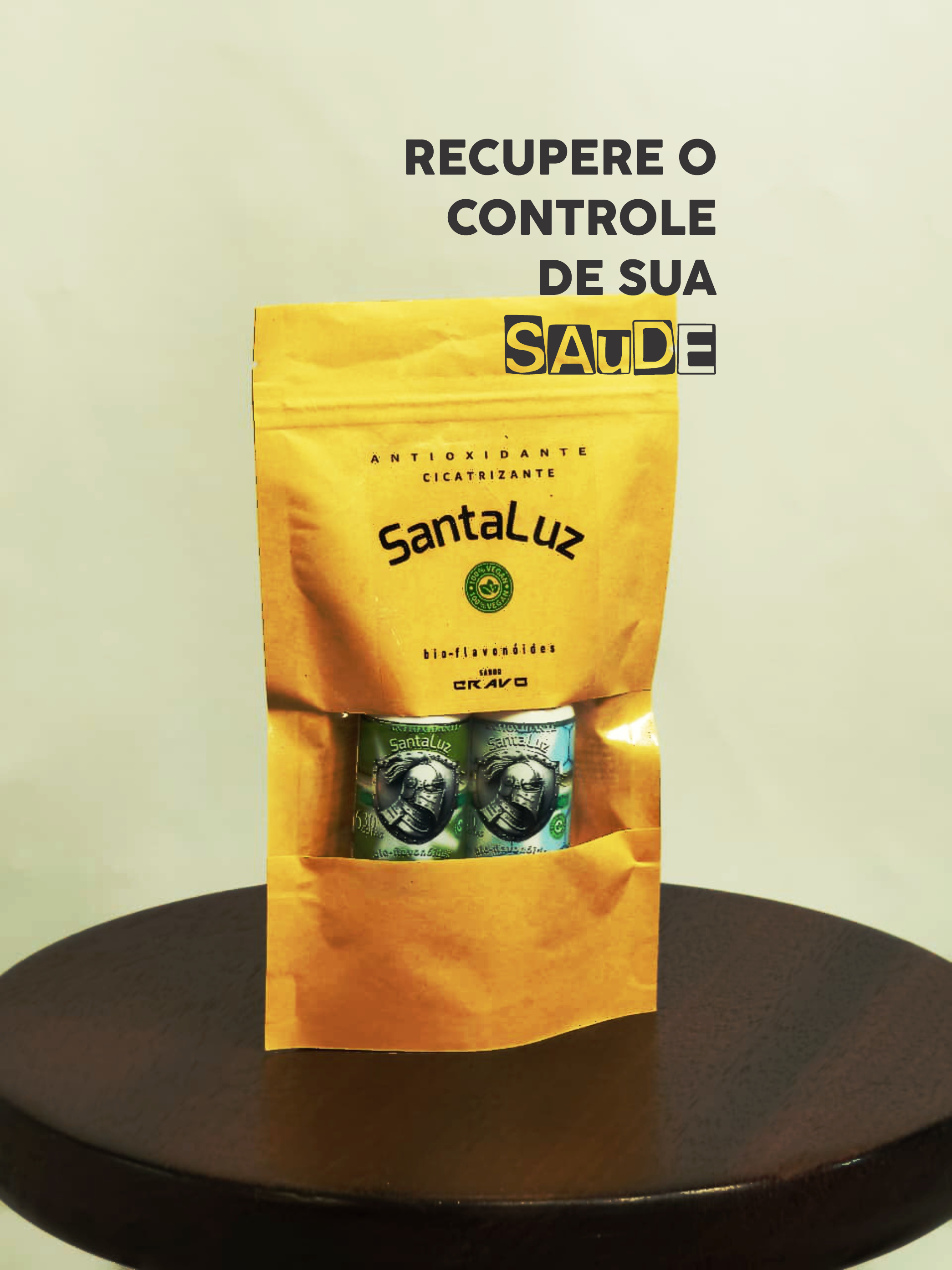 KIT No 2 - 02 AMPOLAS : 1260 gotas CICATRIZANTE IMUNOLÓGICO SANTALUZ sabor GENGIBRE+LIMÃO